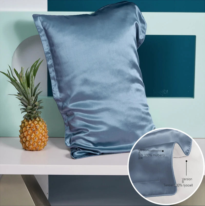 DISANGNI 100% Natural Mulberry Silk Pillowcase for Hair and Skin - Front in Pure Silk & Back in Breathable Lyocell Fiber, 1 Pack