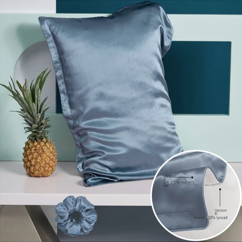 DISANGNI 100% Natural Mulberry Silk Pillowcase for Hair and Skin - Front in Pure Silk & Back in Breathable Lyocell Fiber, 1 Pack