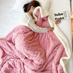 Soft Woolen Blanket for Bedding and Sofa, Warm Lamb Velvet Flannel Cover Blanket for Office, Air Conditioning and Nap
