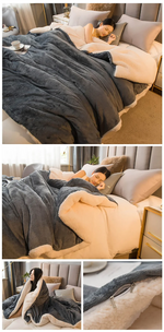 Wool Throw Blanket Keep Warm Winter Bed Blankets Double Sided Queen Duvet Cover Camping Double Bed Cover Bedspread On The Bed