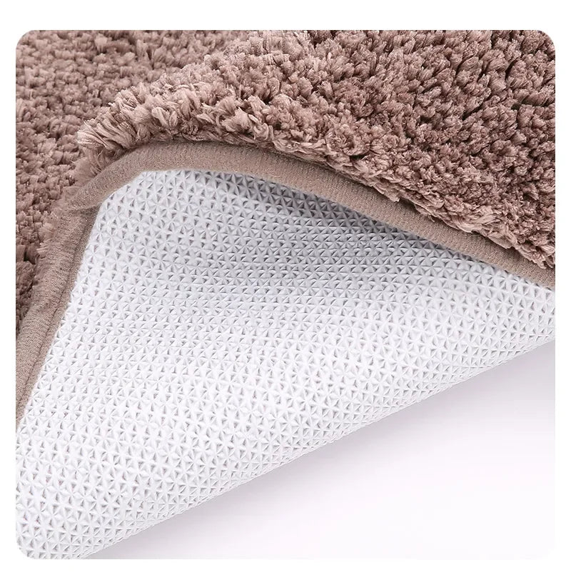 U-shaped thickened bathroom floor mat, plush material, bathtub absorbent mat, anti slip foot mat, bathroom small carpet, entranc