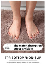 U-shaped thickened bathroom floor mat, plush material, bathtub absorbent mat, anti slip foot mat, bathroom small carpet, entranc