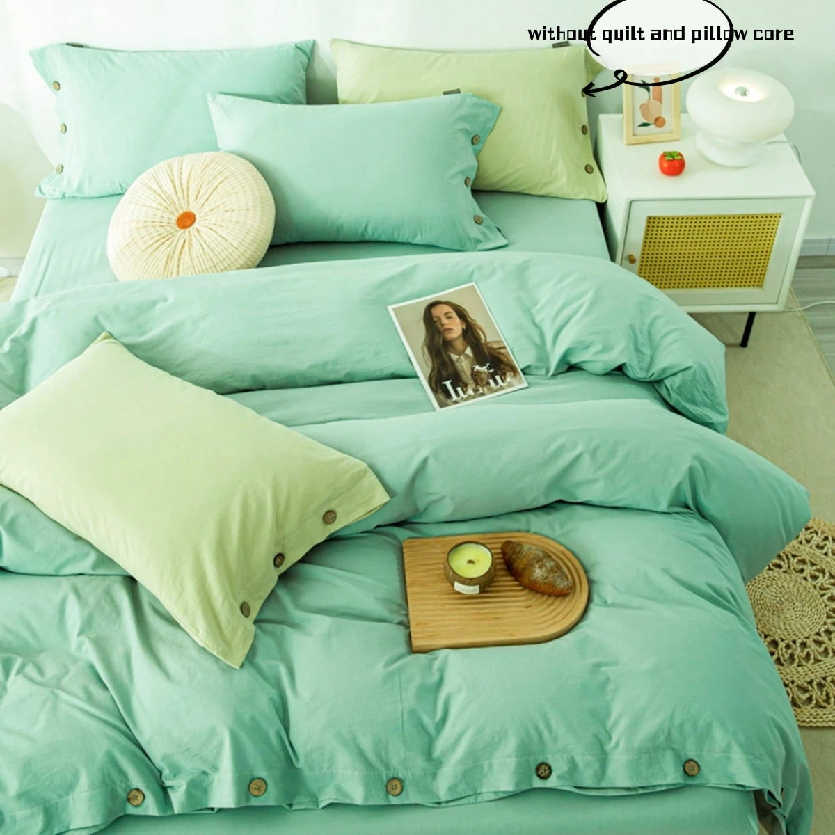 3pcs  100% cotton bedding set Double Duvet Cover Set 220x240 Solid Twist Cotton King Size Bedding Set Quilt Cover Set