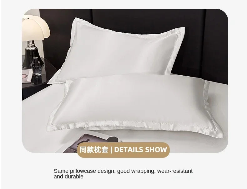 Satin Rayon Fitted Sheet Solid Color Mattress Cover With Elastic Band Bed Sheet High-End Home Hotel Bedding Fit Sheet