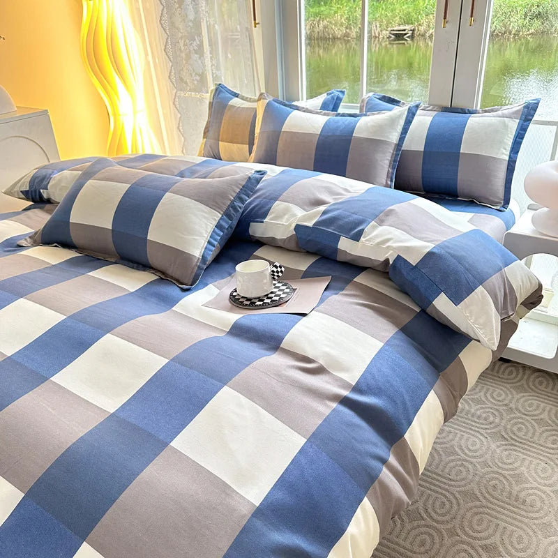 Daisy Printed King Size Duvet Cover Set with Sheets High Quality Washed Cotton Bedding Set Queen Home Bed Sets Comforter Covers