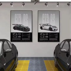 Minimalist Famous German Luxury Sports Car GT3-RS Supercar Poster Canvas Painting Wall Art Pictures Home Interior Decor