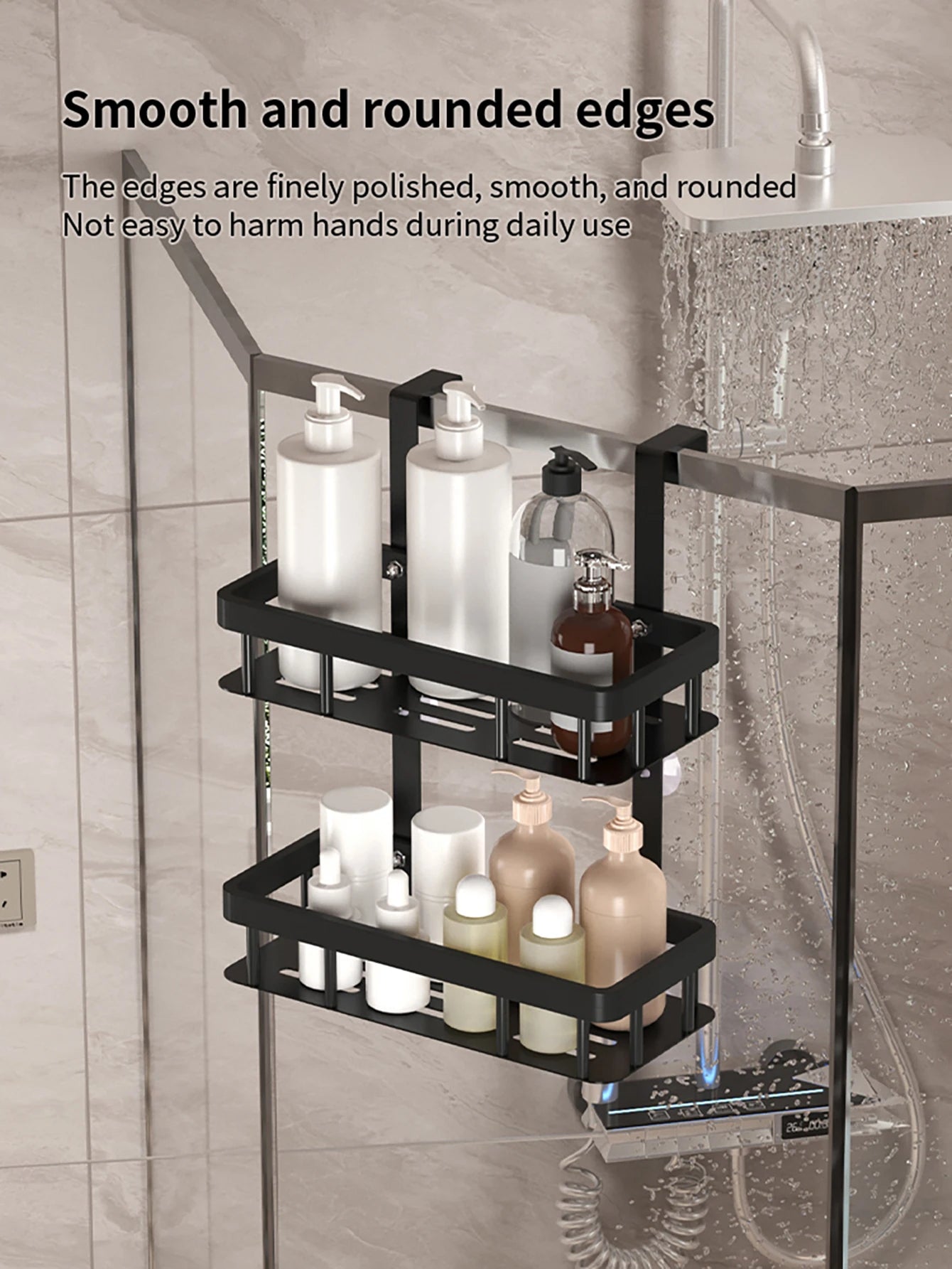 bathroom wall mounted storage rack, door mounted rack, shower gel rack, shower supplies storage rack