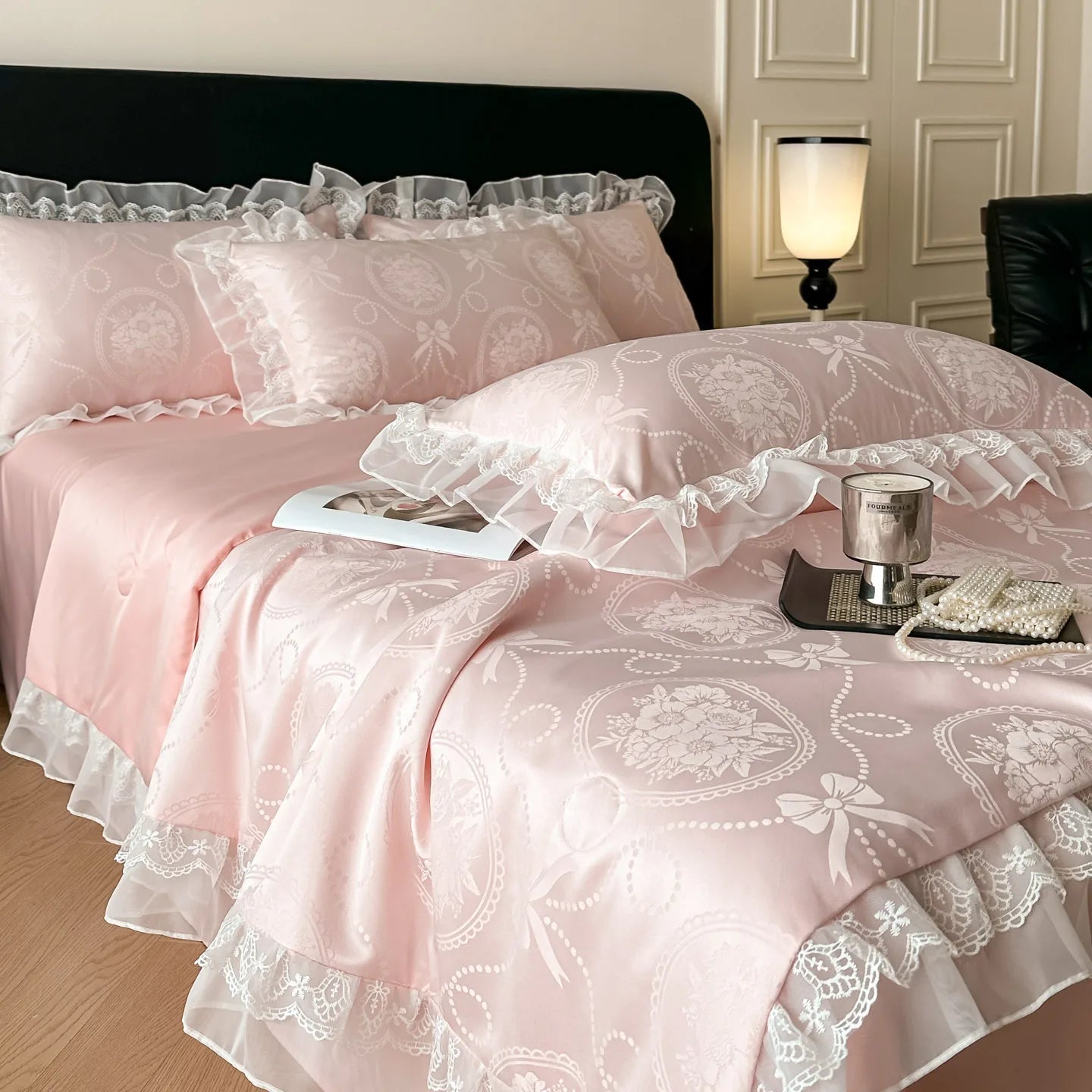 Cooling Summer Quilt Twin Queen Size 2026 Korean Lace Trim Silky Satin Lightweight Blanket for Hot Summer Nights Bedroom AC Room
