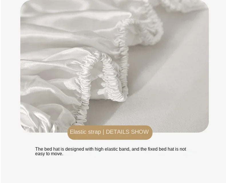 Satin Rayon Fitted Sheet Solid Color Mattress Cover With Elastic Band Bed Sheet High-End Home Hotel Bedding Fit Sheet