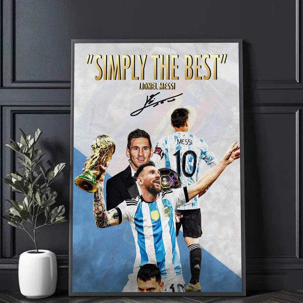 Legend football player Messi Poster Frameless Personalized Wall Art Poster Photos for Living Room Home Decor