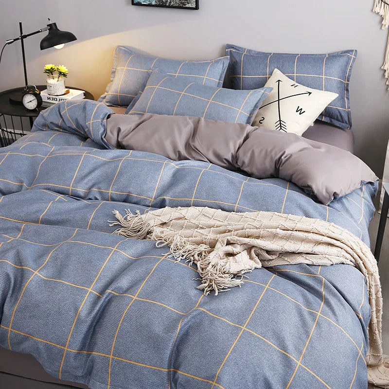 Daisy Printed King Size Duvet Cover Set with Sheets High Quality Washed Cotton Bedding Set Queen Home Bed Sets Comforter Covers