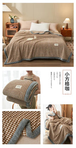 Knit Blanket Throw Soft Chenille Yarn Knitted Blanket Machine Washable Crochet Handmade Knit Throw Blanket for Couch Bed