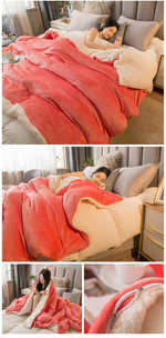 Wool Throw Blanket Keep Warm Winter Bed Blankets Double Sided Queen Duvet Cover Camping Double Bed Cover Bedspread On The Bed