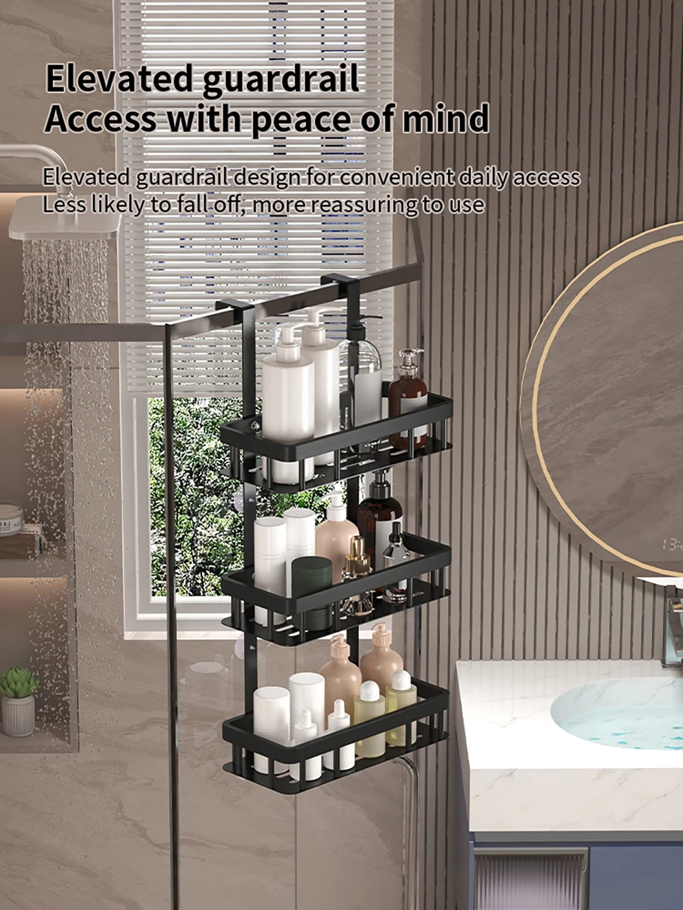 bathroom wall mounted storage rack, door mounted rack, shower gel rack, shower supplies storage rack