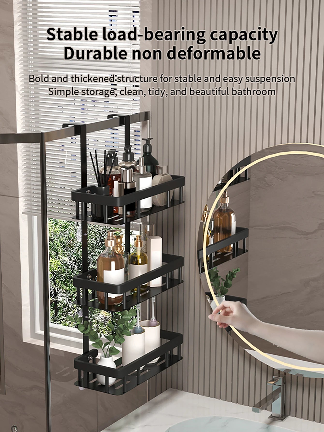 bathroom wall mounted storage rack, door mounted rack, shower gel rack, shower supplies storage rack