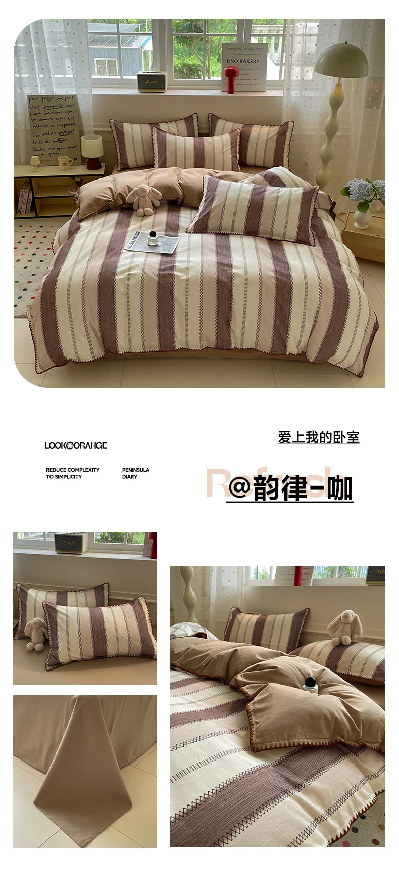 Luxury Heavyweight Cotton Bedding Set 100% Premium Washed Cotton Duvet Cover Set Cozy Home Decor King Size Ultra Soft Breathabe