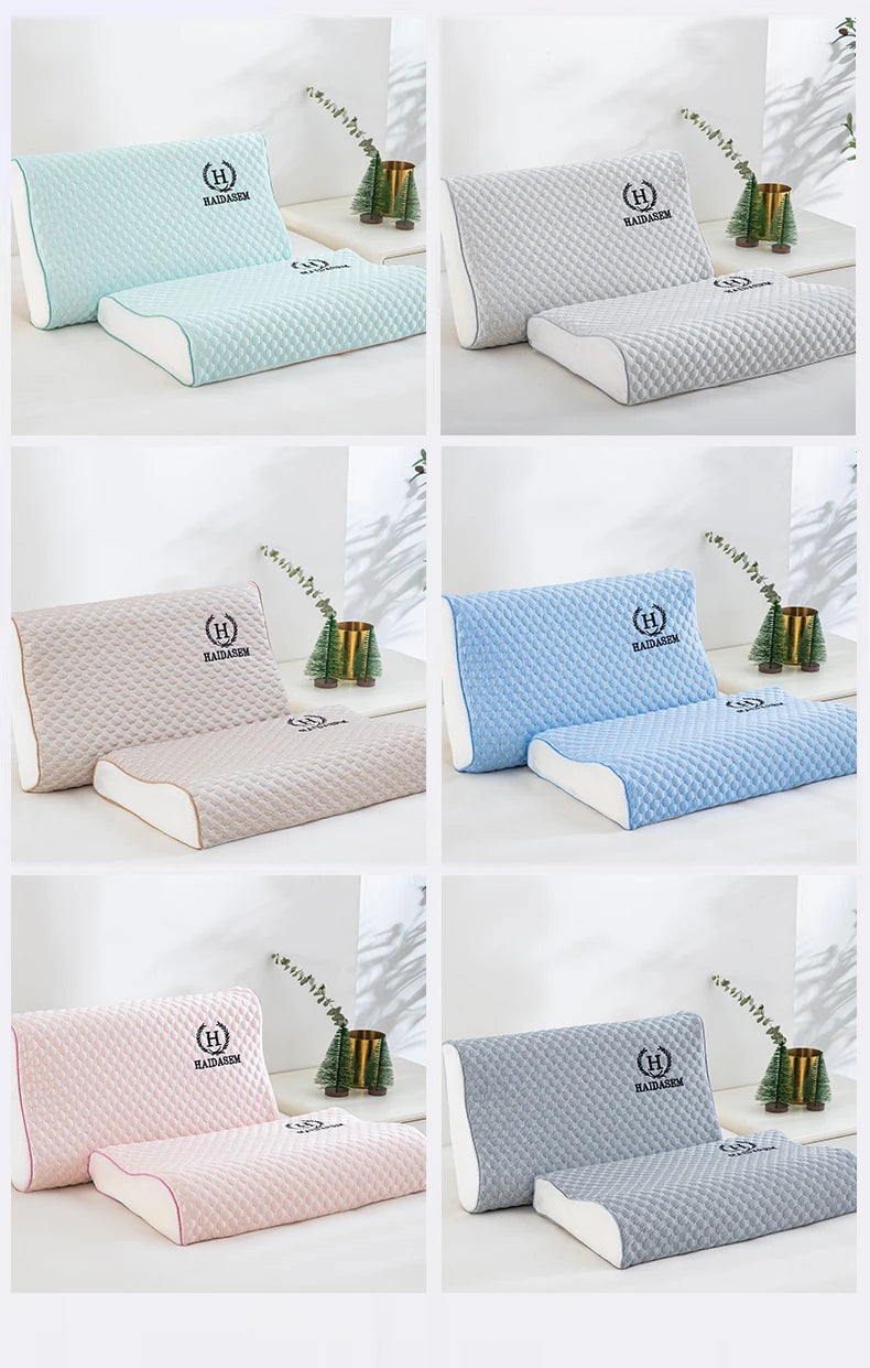 Summer Ice Silk Latex Pillowcase Bean Memory Single 30x50 Children's Pillow Core Case 40x60 Breathable Pair Bidirectional Use