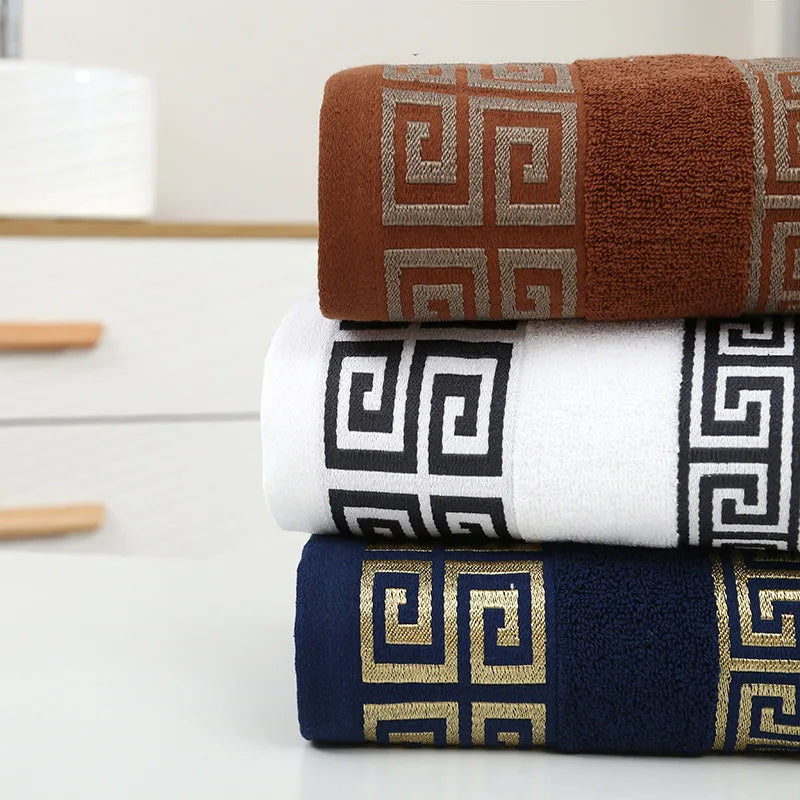 2pcs Green Christmas Cotton Bath Towels Set Hotel Bathroom Towels For Adult Quick-Dry Thicken Face Bath Towels 34x74cm 70x140cm