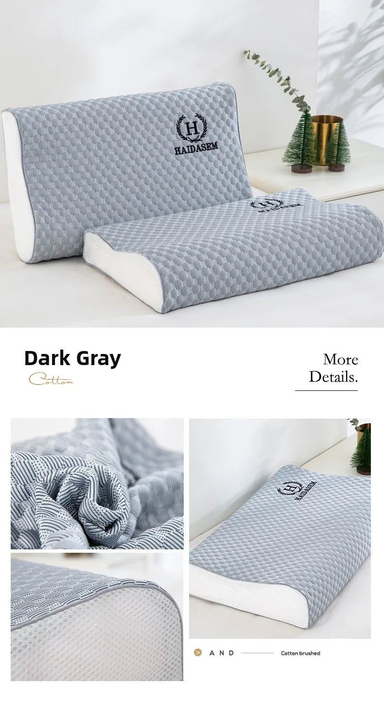 Summer Ice Silk Latex Pillowcase Bean Memory Single 30x50 Children's Pillow Core Case 40x60 Breathable Pair Bidirectional Use
