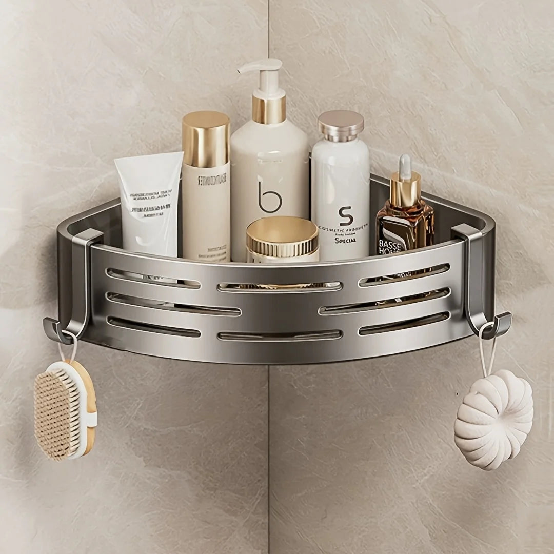 Modern Bathroom Corner Organizer Rack Self Adhesive Shower Shelf For Cosmetics Toiletries Storage Valentines Day Gift Home Decor
