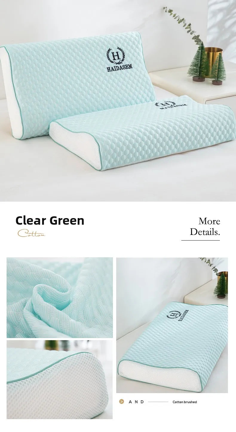 Summer Ice Silk Latex Pillowcase Bean Memory Single 30x50 Children's Pillow Core Case 40x60 Breathable Pair Bidirectional Use