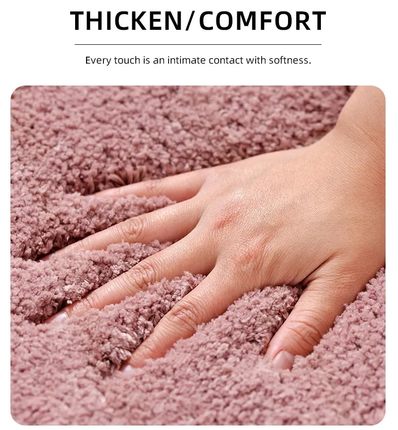 U-shaped thickened bathroom floor mat, plush material, bathtub absorbent mat, anti slip foot mat, bathroom small carpet, entranc