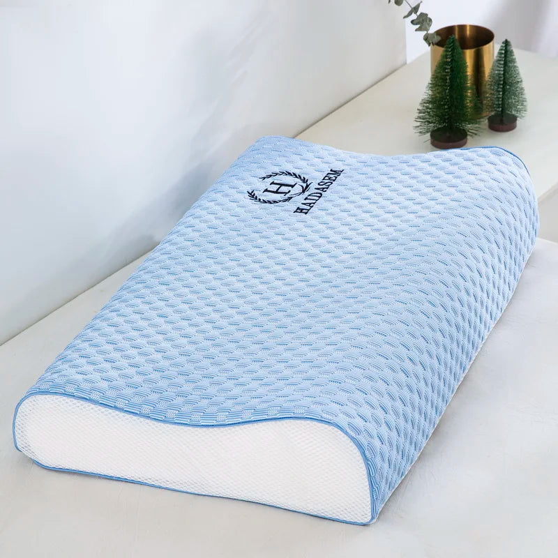 Summer Ice Silk Latex Pillowcase Bean Memory Single 30x50 Children's Pillow Core Case 40x60 Breathable Pair Bidirectional Use