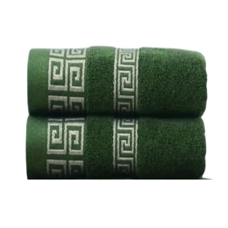 2pcs Green Christmas Cotton Bath Towels Set Hotel Bathroom Towels For Adult Quick-Dry Thicken Face Bath Towels 34x74cm 70x140cm