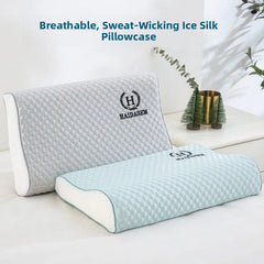 Summer Ice Silk Latex Pillowcase Bean Memory Single 30x50 Children's Pillow Core Case 40x60 Breathable Pair Bidirectional Use