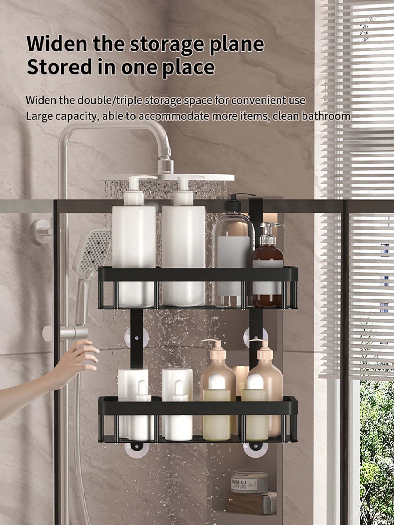 bathroom wall mounted storage rack, door mounted rack, shower gel rack, shower supplies storage rack