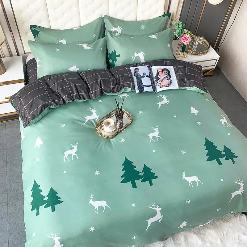 Daisy Printed King Size Duvet Cover Set with Sheets High Quality Washed Cotton Bedding Set Queen Home Bed Sets Comforter Covers