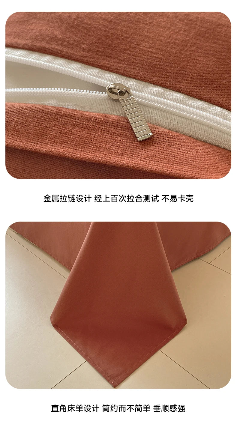 Luxury Heavyweight Cotton Bedding Set 100% Premium Washed Cotton Duvet Cover Set Cozy Home Decor King Size Ultra Soft Breathabe