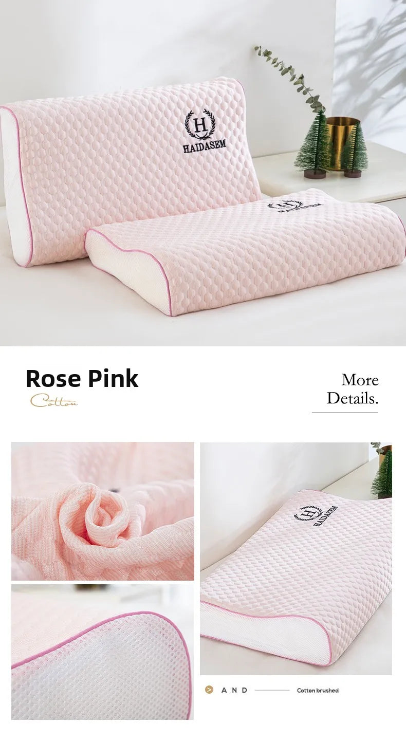 Summer Ice Silk Latex Pillowcase Bean Memory Single 30x50 Children's Pillow Core Case 40x60 Breathable Pair Bidirectional Use