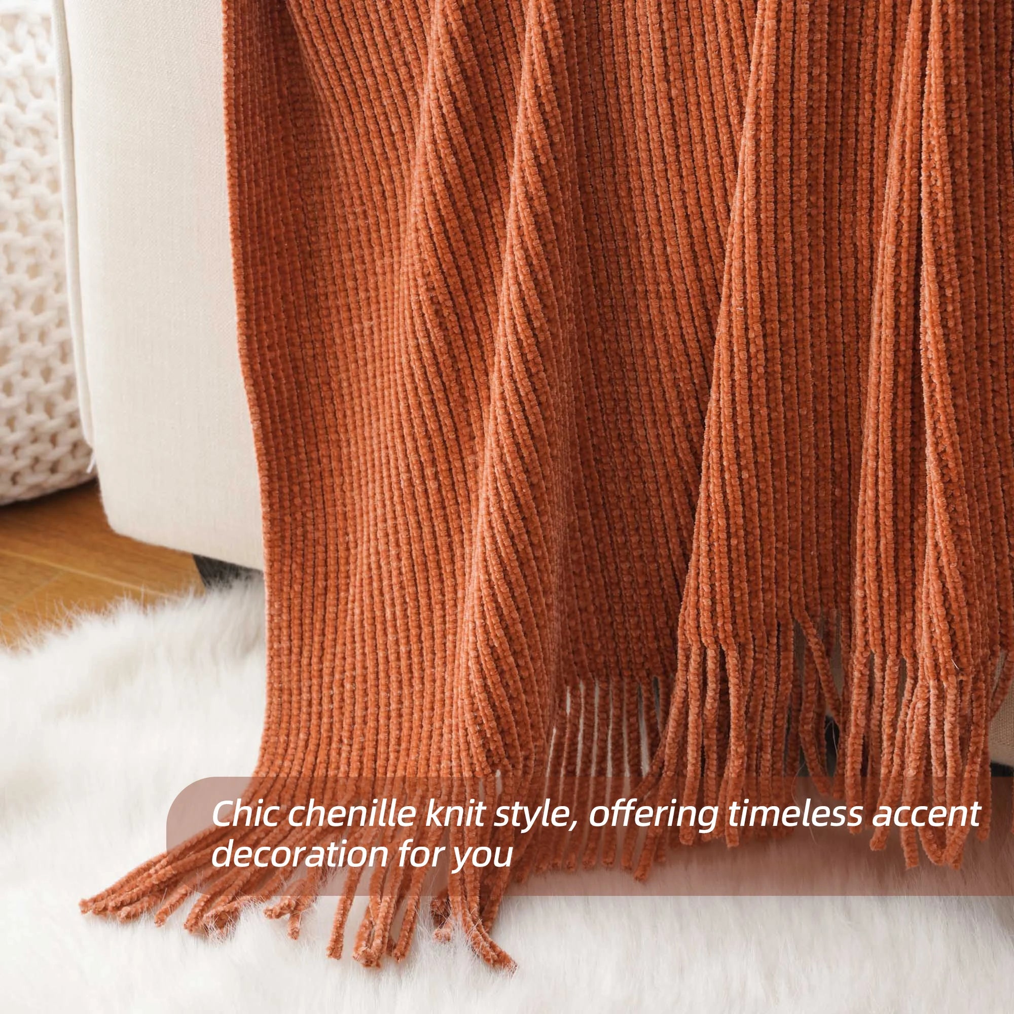 Battilo Chenille Knit Blankets with Tassels Green Plaid Throw Blanket for Bed Couch Decorative Sofa Blanket Bedroom Spring Decor