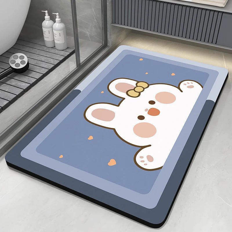 Diatomite Bath Mats Bathroom Absorbent Anti Slip Floor Mat Foot Carpet Quick Dry Shower Toilet Rug Doormat Washable