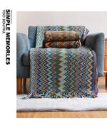 100% Acryl Hand Knitted Blanket with Tassel Summer Blanket Bed Sofa Travel Breathable Chic Bohemian Soft Comfortable Blanket