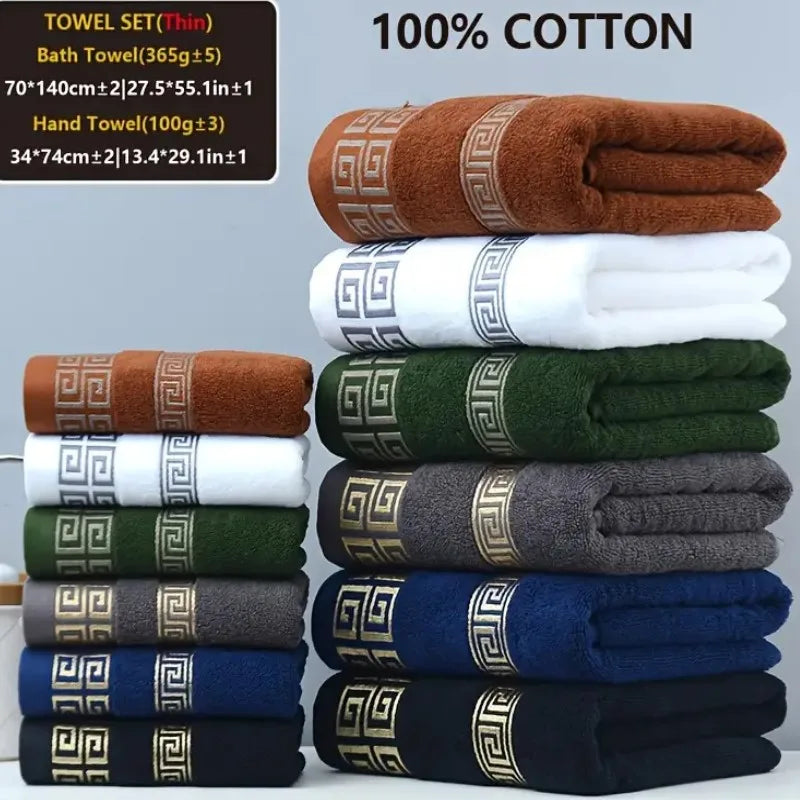 1/4/6pcs Black Cotton Towels 34x74cm 70x140cm Embroidered Hotel Quality Bath Towel for Adults Christmas Gift Thicken Face Towels