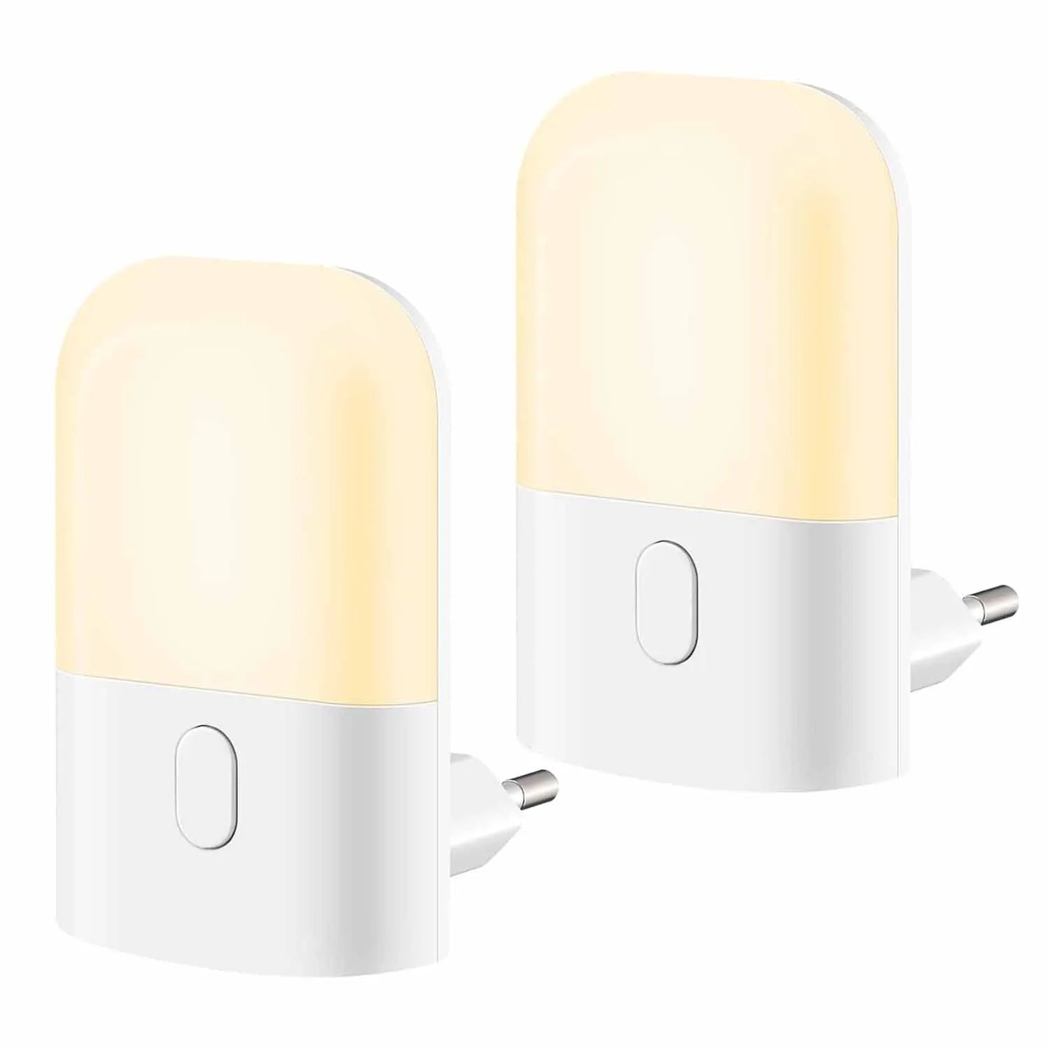 1/2pcs Plug-in LED Night Light, Mini Warm White LED Nightlight, Adjustable Brightness for Bedroom, Bathroom, Kitchen, Hallway