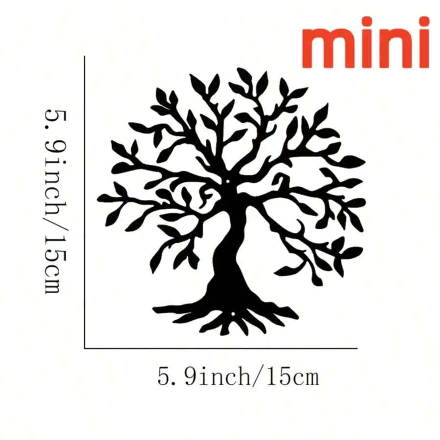 3pcs Black Metal Wall Art Decor Tree Of Life Metal Tree Wall Art Tree Sign Metal Wall Decoration Housewarming Hanging Wall Art