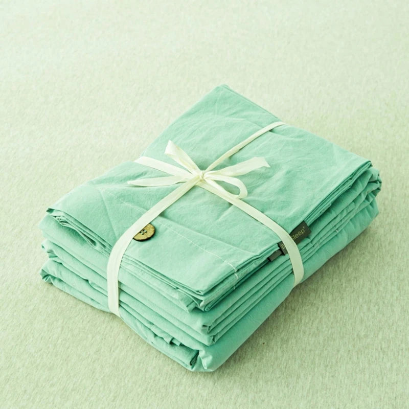 3pcs  100% cotton bedding set Double Duvet Cover Set 220x240 Solid Twist Cotton King Size Bedding Set Quilt Cover Set