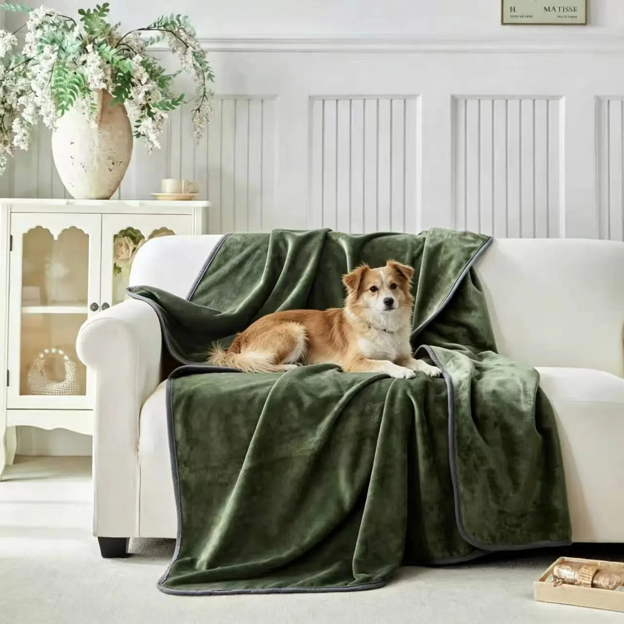 Waterproof Blanket for Bed Sofa Couch, Water Resistant Blanket，Reversible Leakproof Bed Cover for Adults Elderly Pets