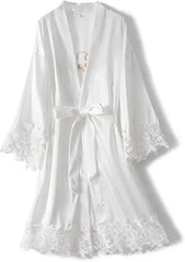 Bridesmaid Robes Rose Gold Bride Robe Wedding Bridesmaid Gift Satin Lace Robe Bridal Dressing Gown Bachelorette Party Pajamas