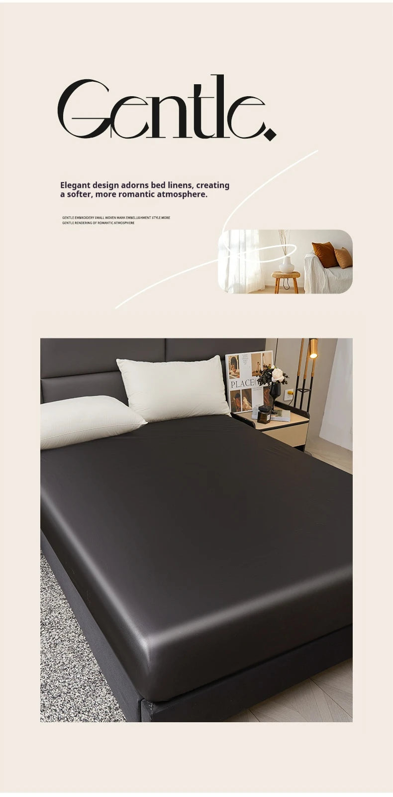 Waterproof Smooth Satin Fitted Sheet For Single Double Queen King Bed Silky Mattress Protector For Women Kids Family with Pet