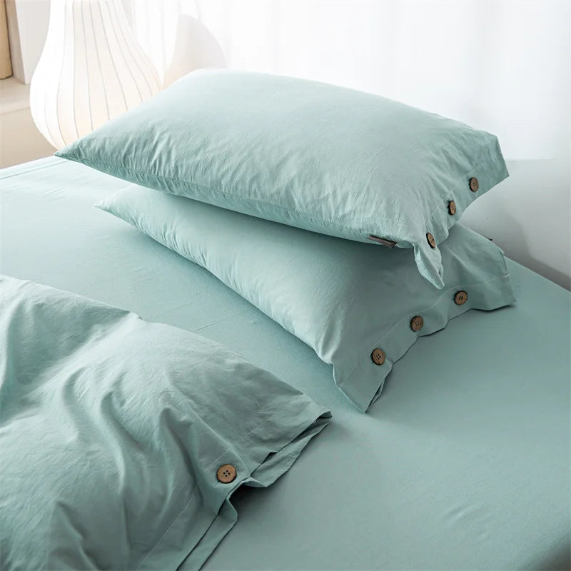 3pcs  100% cotton bedding set Double Duvet Cover Set 220x240 Solid Twist Cotton King Size Bedding Set Quilt Cover Set