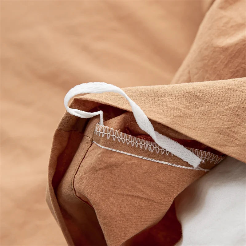 3pcs  100% cotton bedding set Double Duvet Cover Set 220x240 Solid Twist Cotton King Size Bedding Set Quilt Cover Set