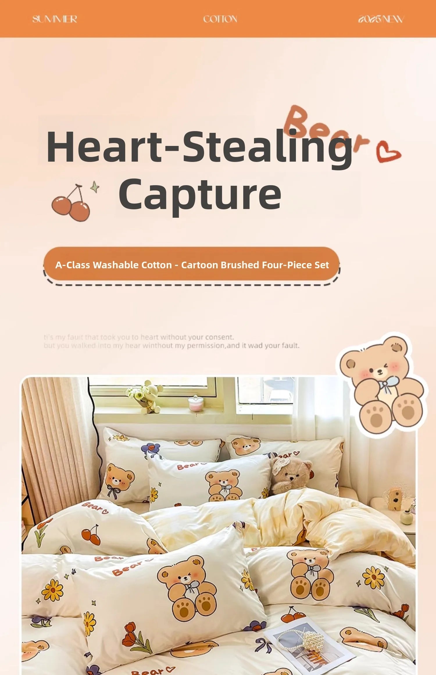 Washed Cotton Bedding Set Single Bed Three Piece Set Student Dormitory Pure Color Four Piece Set Bed Sheet Duvet Cover Quilt