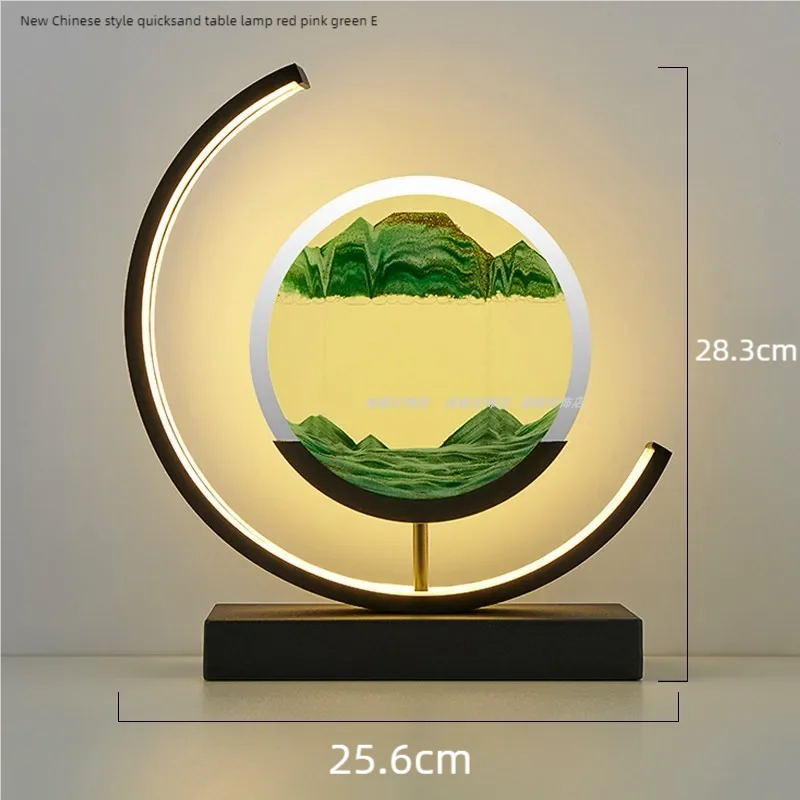 LED Moving Sand Art Table Lamp Quicksand Night Light 3D Sandscape Hourglass Bedside Lamps Flowing Sand Painting Home Decor Gifts