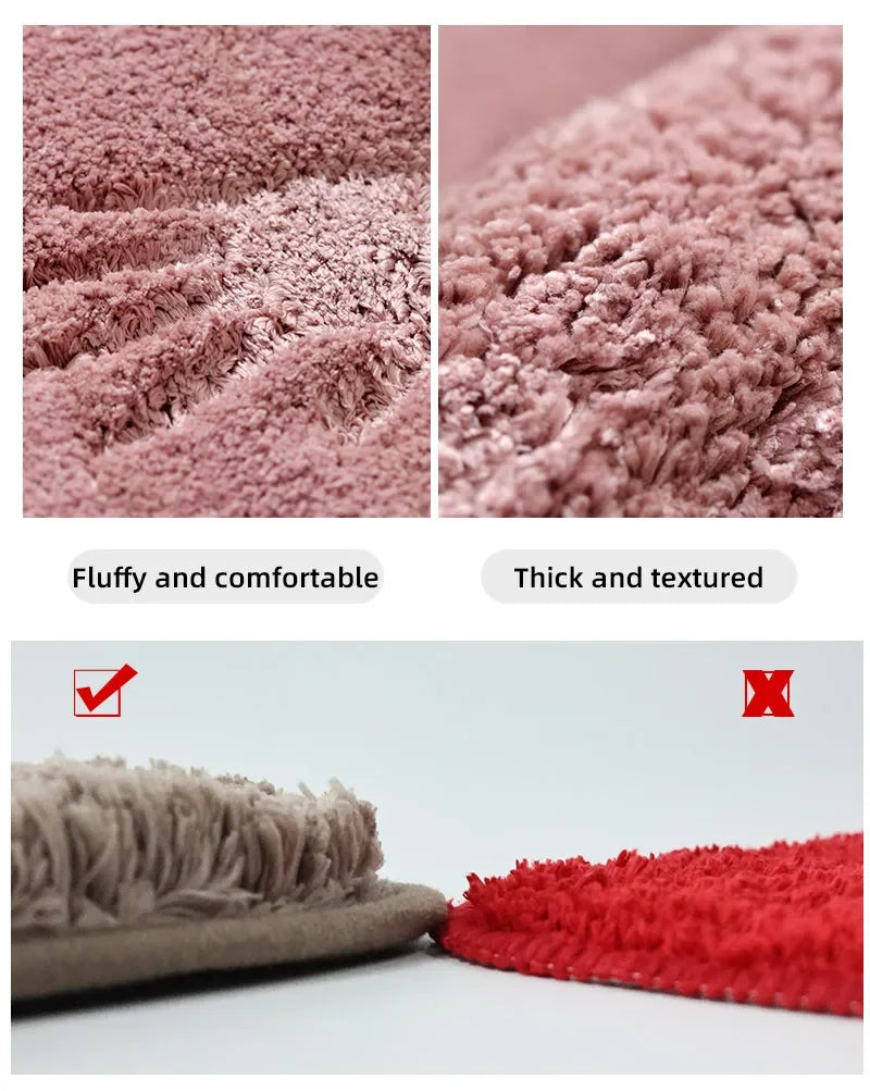 U-shaped thickened bathroom floor mat, plush material, bathtub absorbent mat, anti slip foot mat, bathroom small carpet, entranc