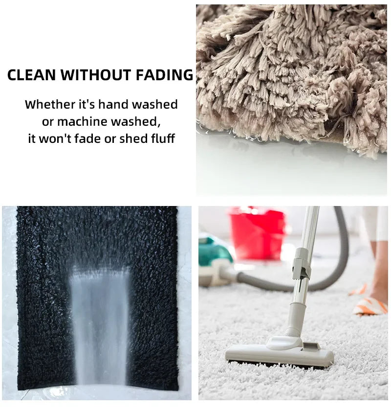 U-shaped thickened bathroom floor mat, plush material, bathtub absorbent mat, anti slip foot mat, bathroom small carpet, entranc