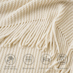 Battilo Chenille Knit Blankets with Tassels Green Plaid Throw Blanket for Bed Couch Decorative Sofa Blanket Bedroom Spring Decor